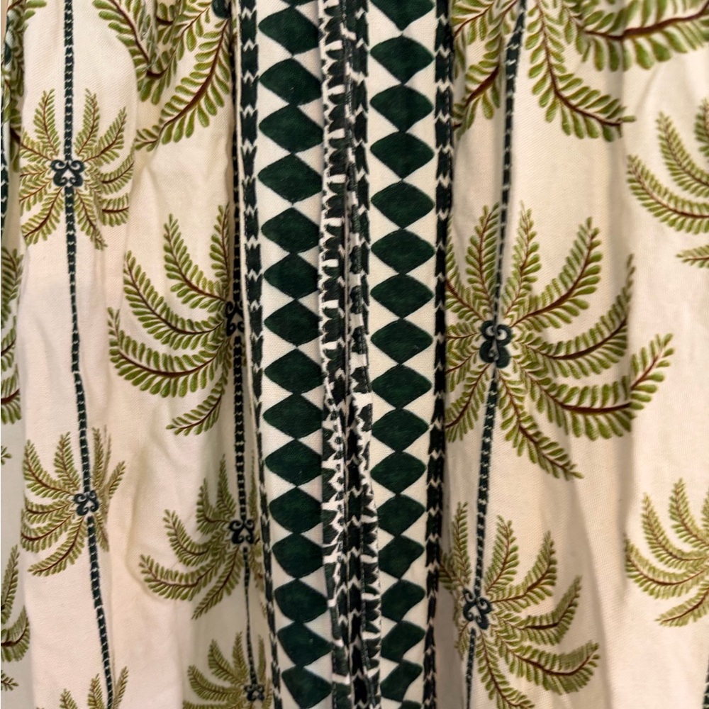 FARM Rio Cream Maxi Dress with Olive Palm Print and Green Trim - Picture 11 of 13